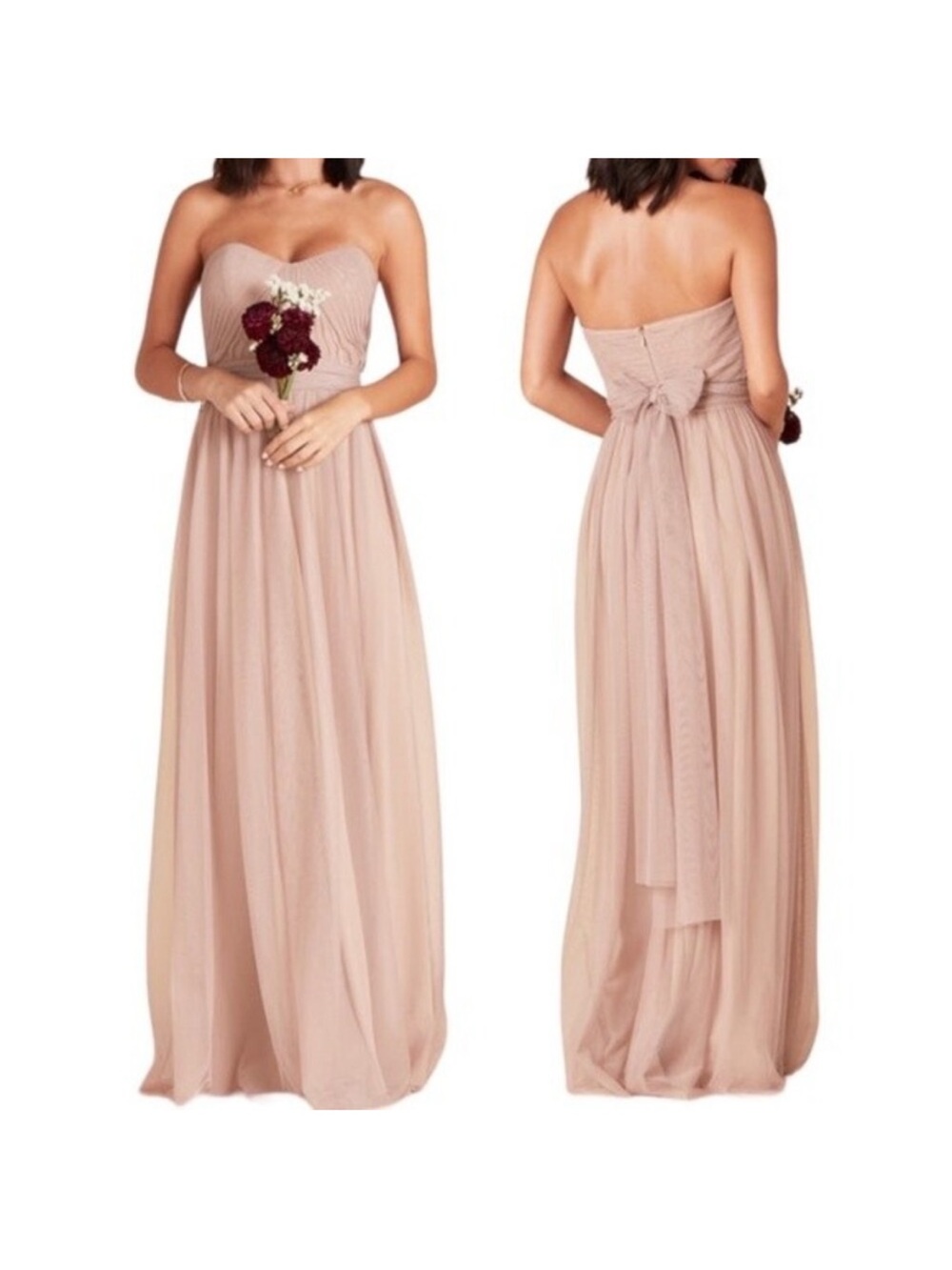 Birdie Grey Convertible Bridesmaids Dress Punk Blush Sz S